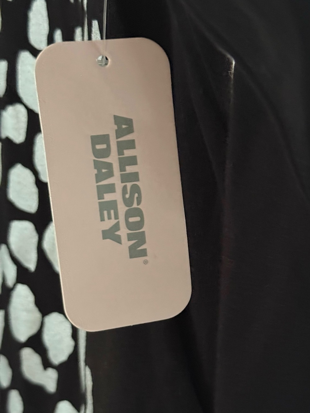 Allison Daley Black 3/4 Sleeve Top with Silver Spot Design - Picture 9 of 12
